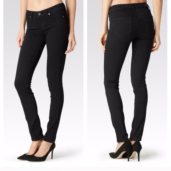 PAIGE Skyline Skinny Ankle Jeans in Black - Picture 6 of 6